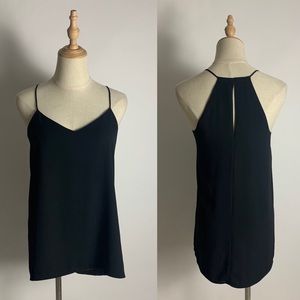 EXPRESS High Low Black/Grey Reversible V-Neck Top